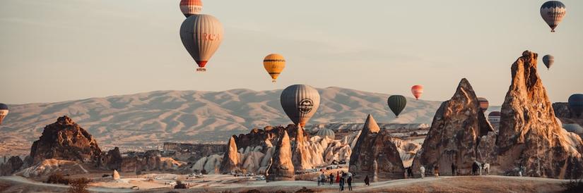 Hot air balloons over Cappadocia Turkey