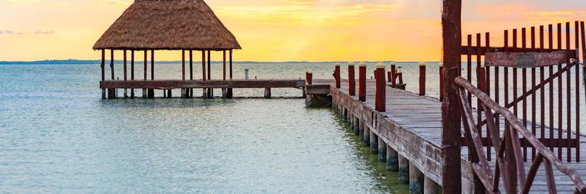 Boardwalk and dock in Isla Holbox