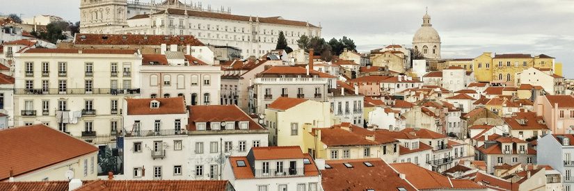 Cityscape of Lisbon's historic Alfama District