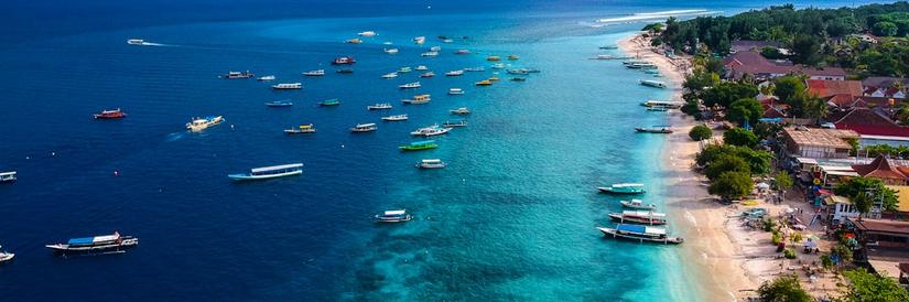 Aerial beach shot of Lombok Indonesia