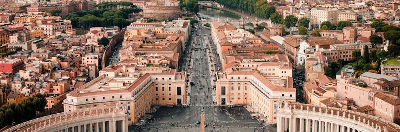 Aerial shot of Vatican City inside Rome